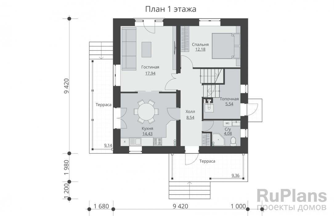 Проект Rg5108 - Проект двухэтажного жилого дома 