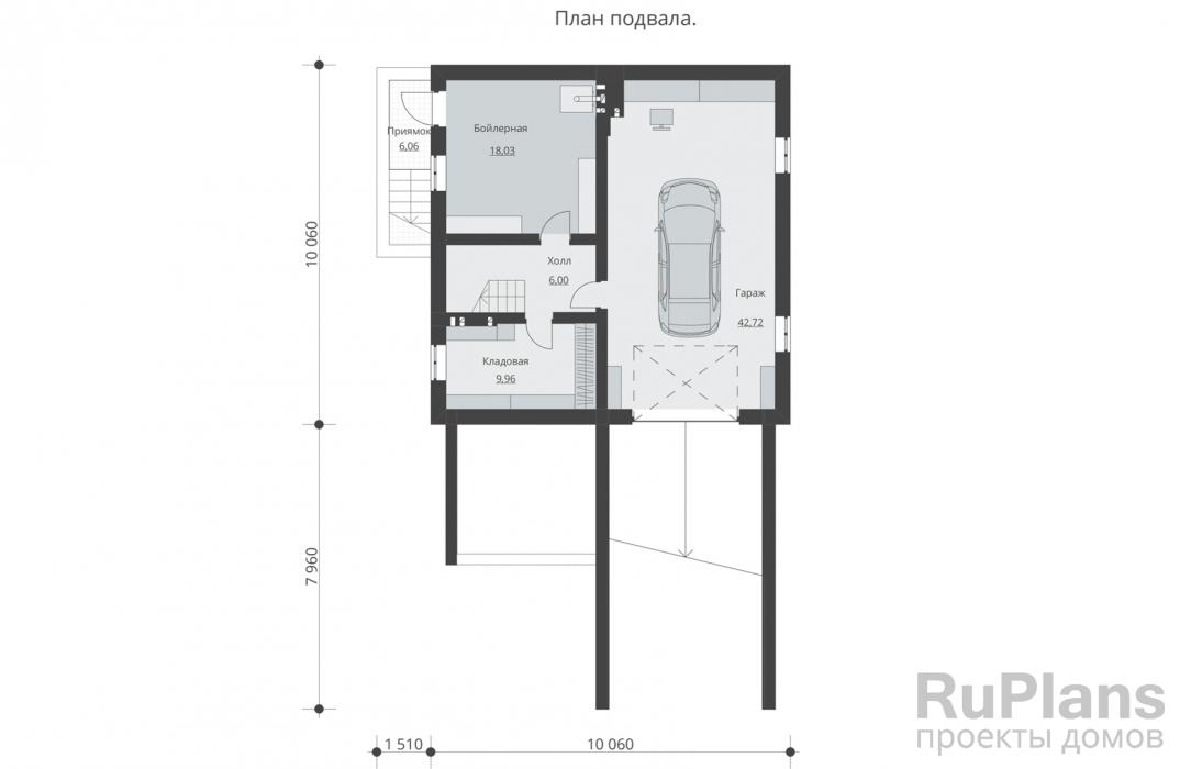 Проект Rg5101 - Двухэтажный дом с подвалом и гаражом
