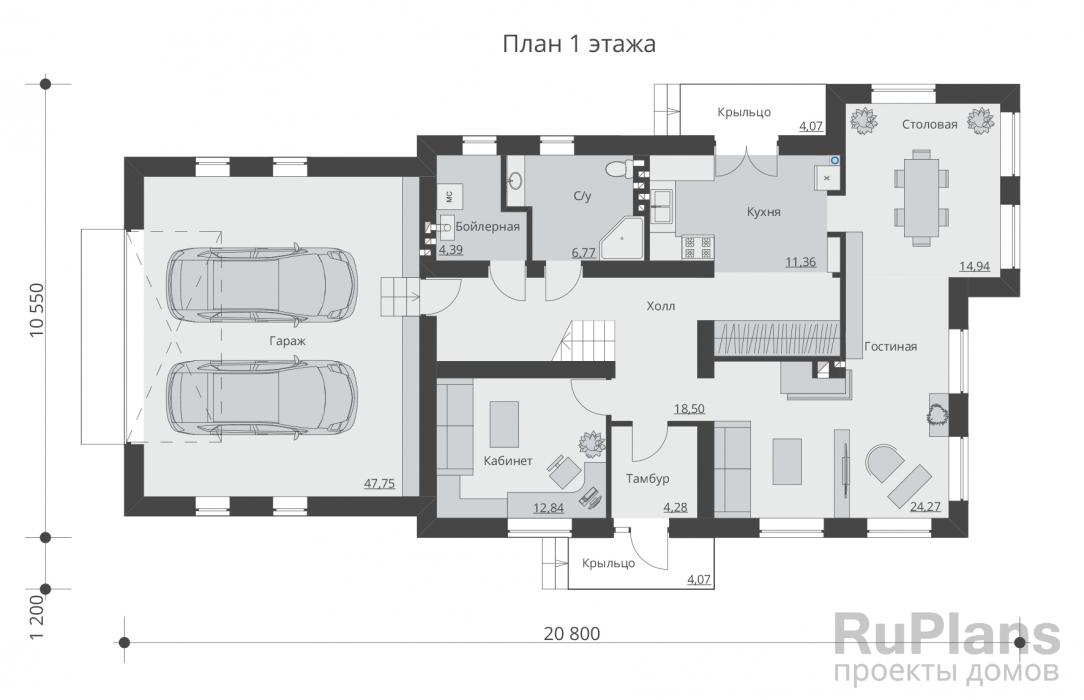 Проект Rg5393 - Проект  двухэтажного жилого дома