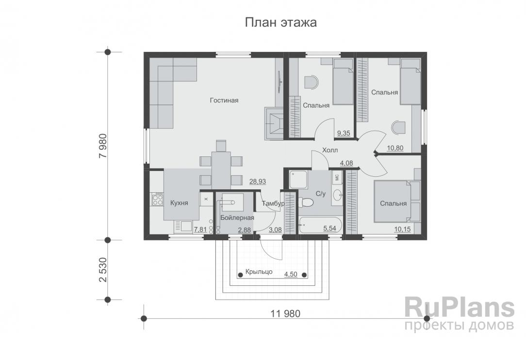 Проект Rg5247 - Одноэтажный дом