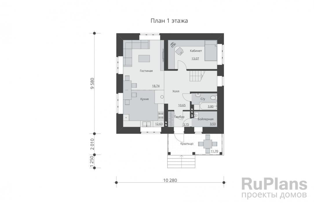 Проект Rg5529 - Проект одноэтажного дома 