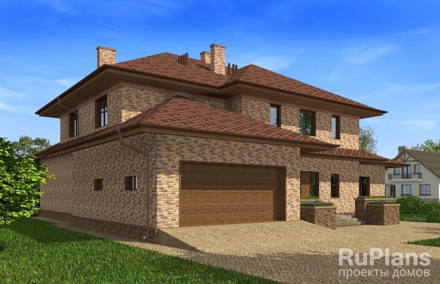 Проект Rg5114 - Двухэтажный дом с гаражом, бассейном и террасой