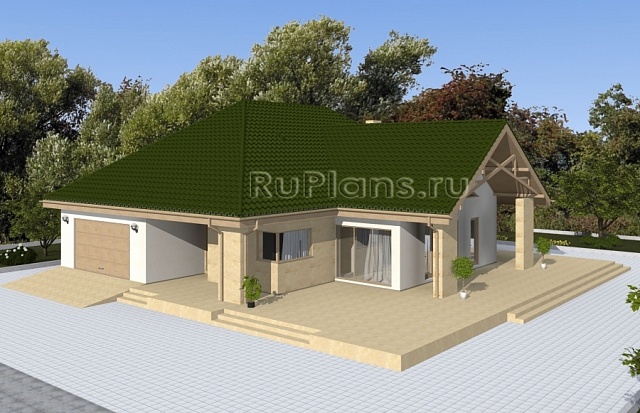 Проект Rg4925 - Проект одноэтажного дома с просторной террасой