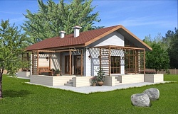 Проект Rg3708 - Дом с террасой и зимним садом