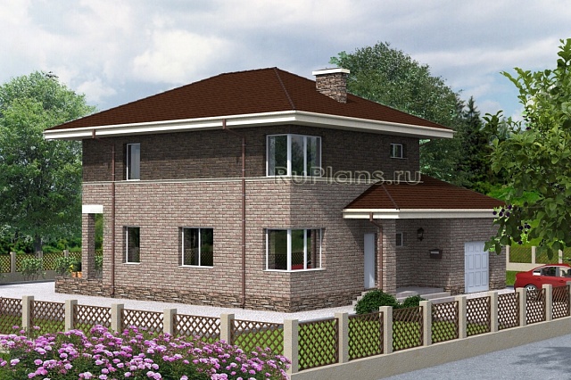Проект Rg4744 - Проект аккуратного двухэтажного дома с гаражом
