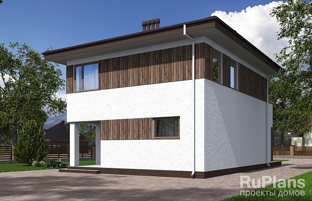 Проект Rg5595 - Двухэтажный дом с террасой и балконом