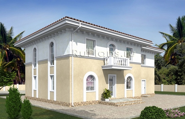 Проект Rg4997 - Проект индивидуального двухэтажного жилого дома в средиземноморском стиле