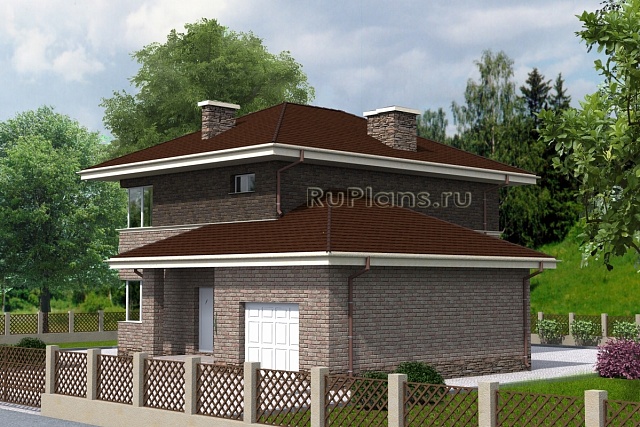Проект Rg4744 - Проект аккуратного двухэтажного дома с гаражом