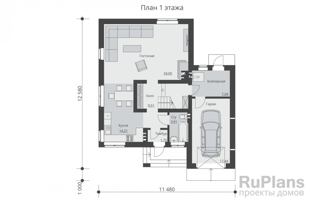 Проект Rg4818 - Проект двухэтажного дома с гаражом