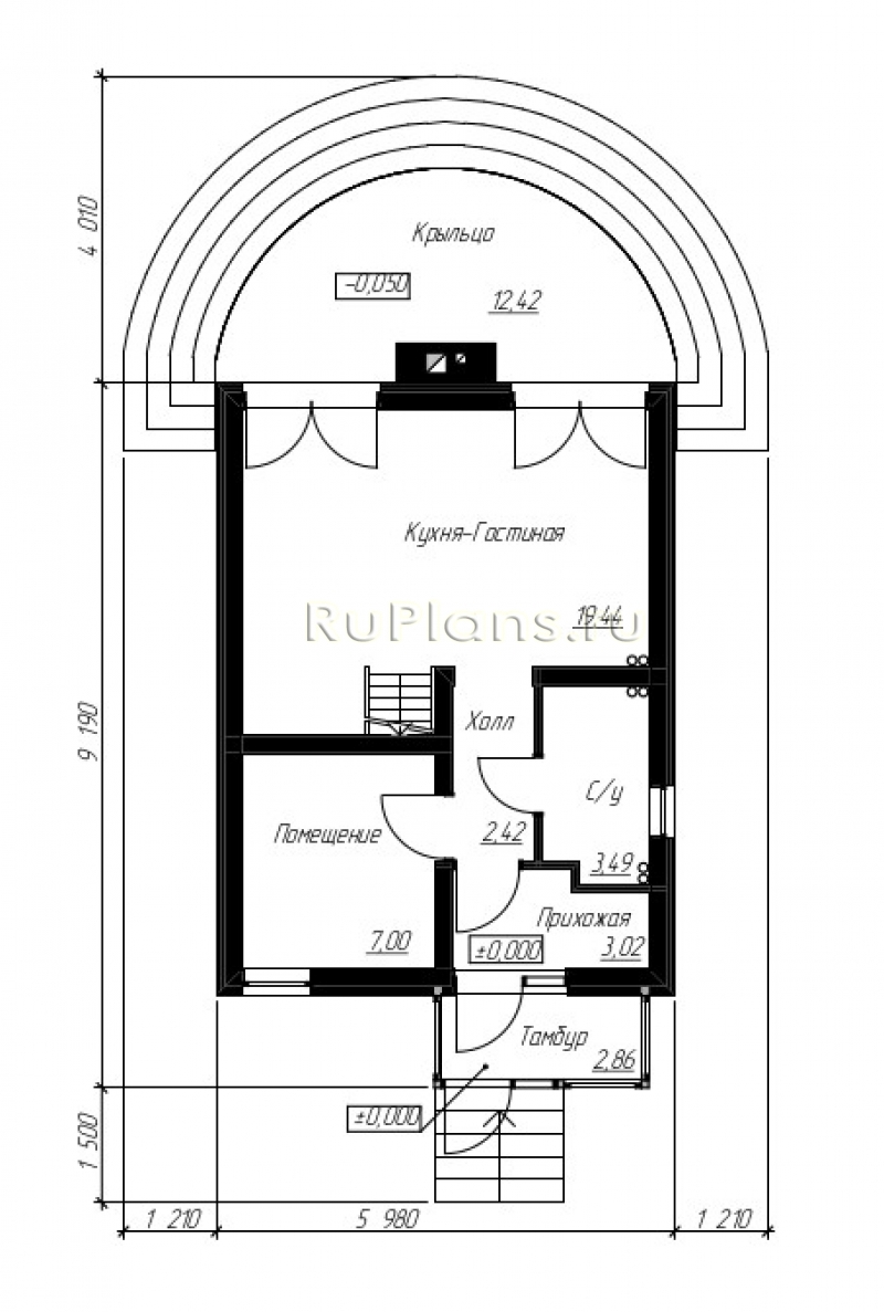 Проект Rg5033 - Проект скромного одноэтажного дома с мансардой