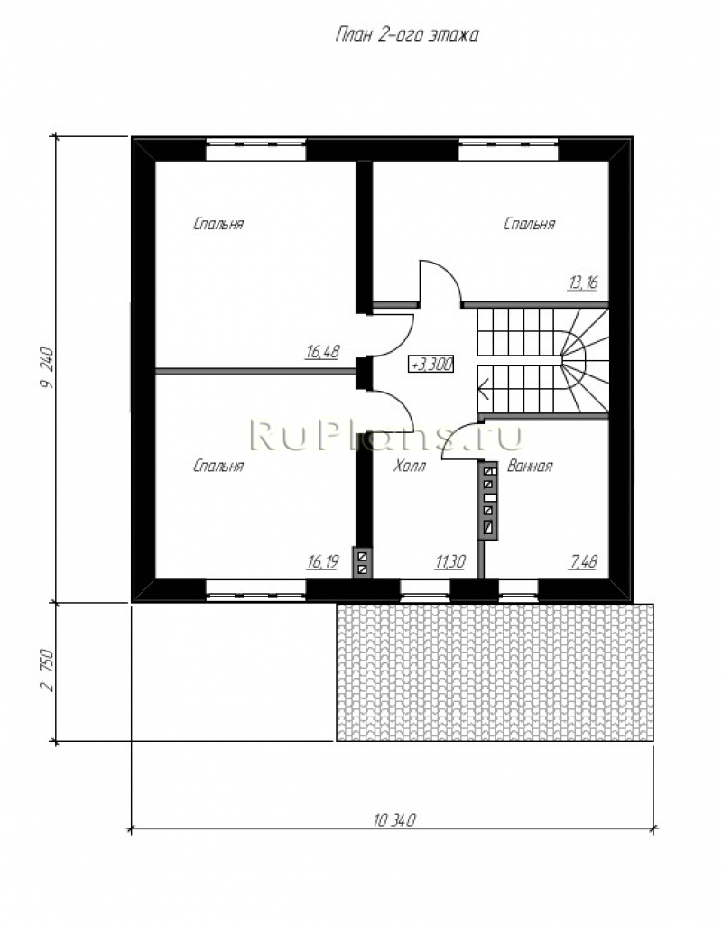 Проект Rg5045 - Дом с мансардой и крыльцом