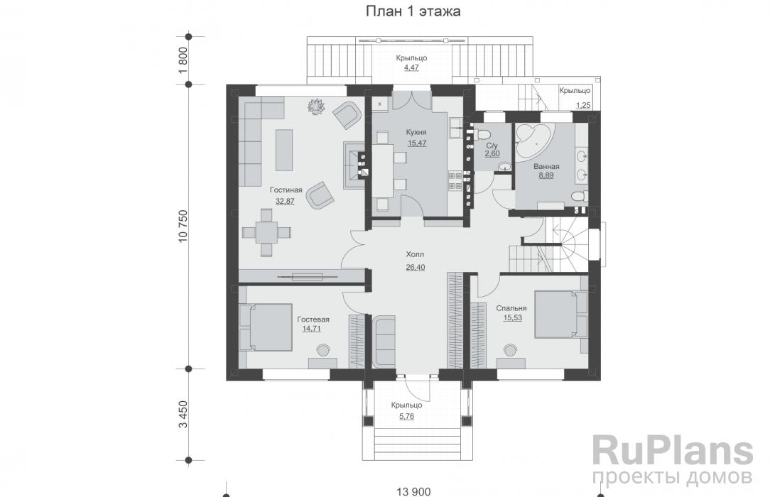 Проект Rg5020 - Проект двухэтажного дома с цоколем