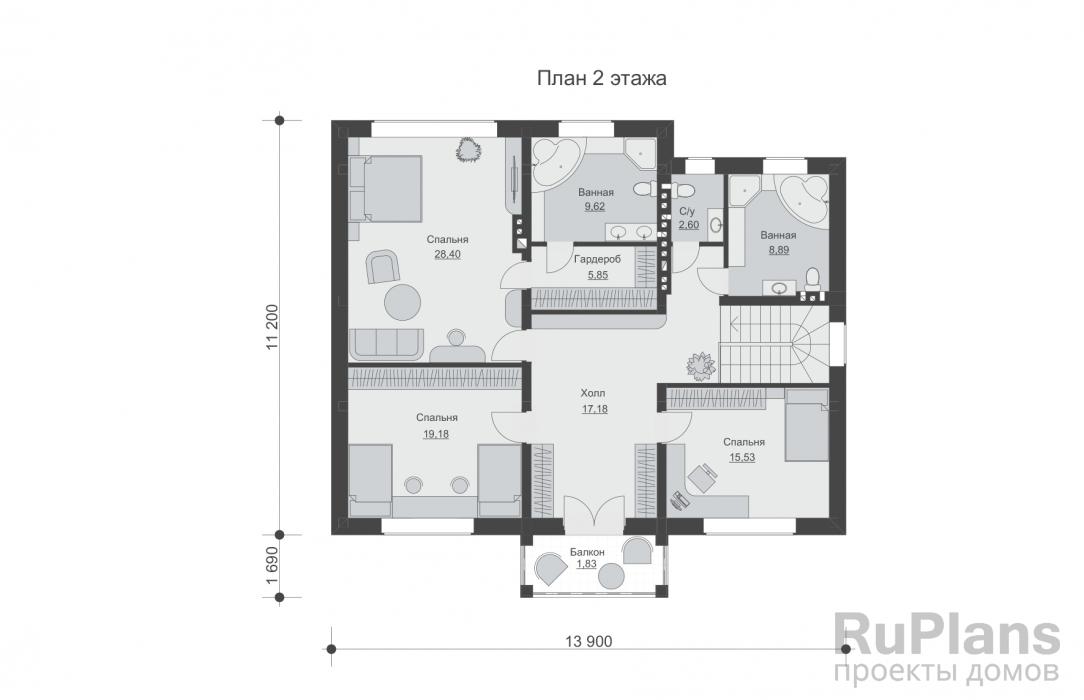 Проект Rg5020 - Проект двухэтажного дома с цоколем