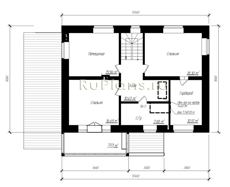 Проект Rg4952 - Проект просторного двухэтажного коттеджа с гаражом