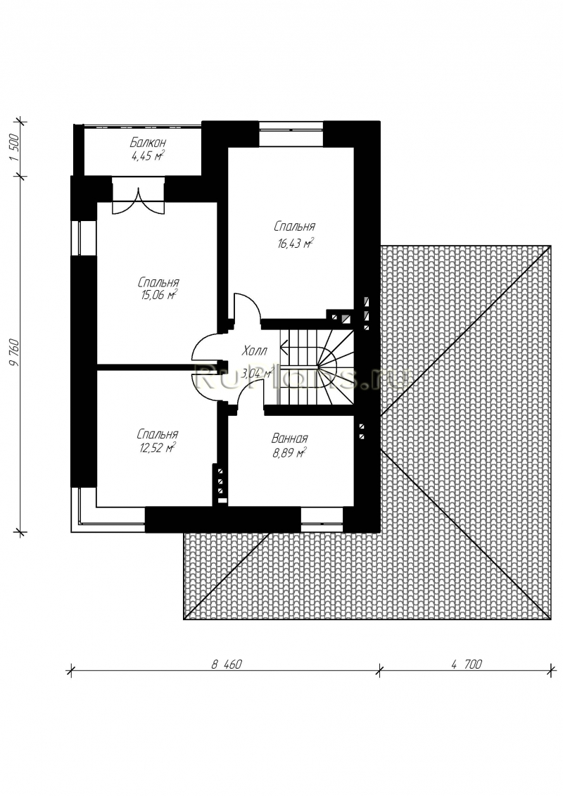 Проект Rg3317 - Двухэтажный дом с гаражом, террасой и балконом