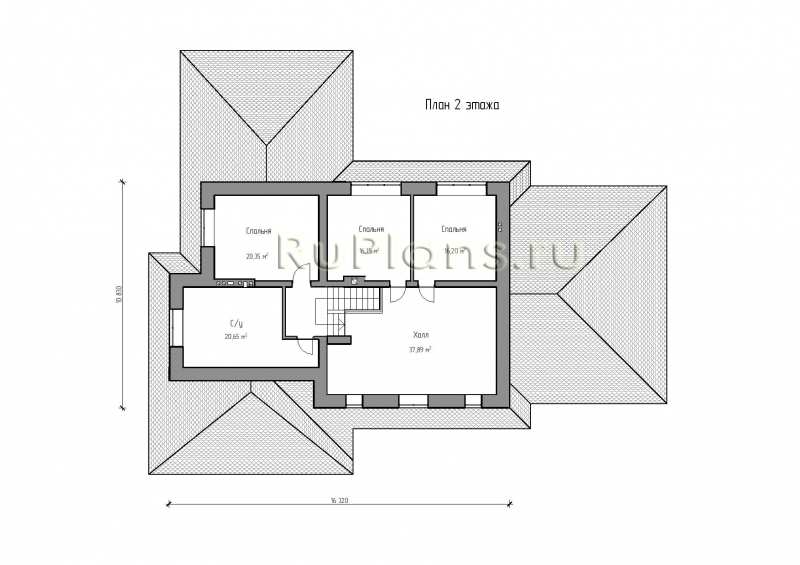 Проект Rg1587 - Двухэтажный дом с гаражом на 2 машины и террасой