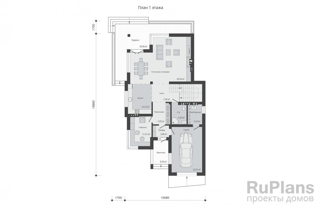 Проект Rg5107 - Двухэтажный дом с подвалом, гаражом