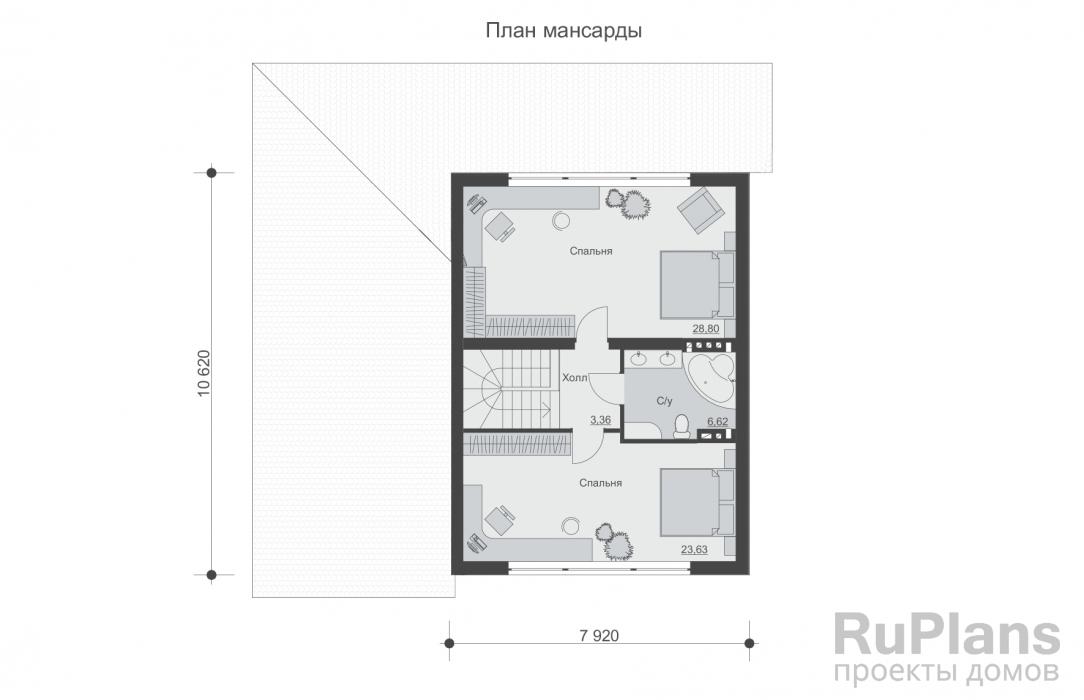 Проект Rg5227 - Проект одноэтажного жилого дома 
