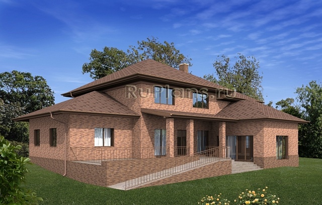 Проект Rg4936 - Просторный двухэтажный дом с гаражом и бассейном